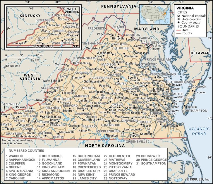Virginia County Map Printable