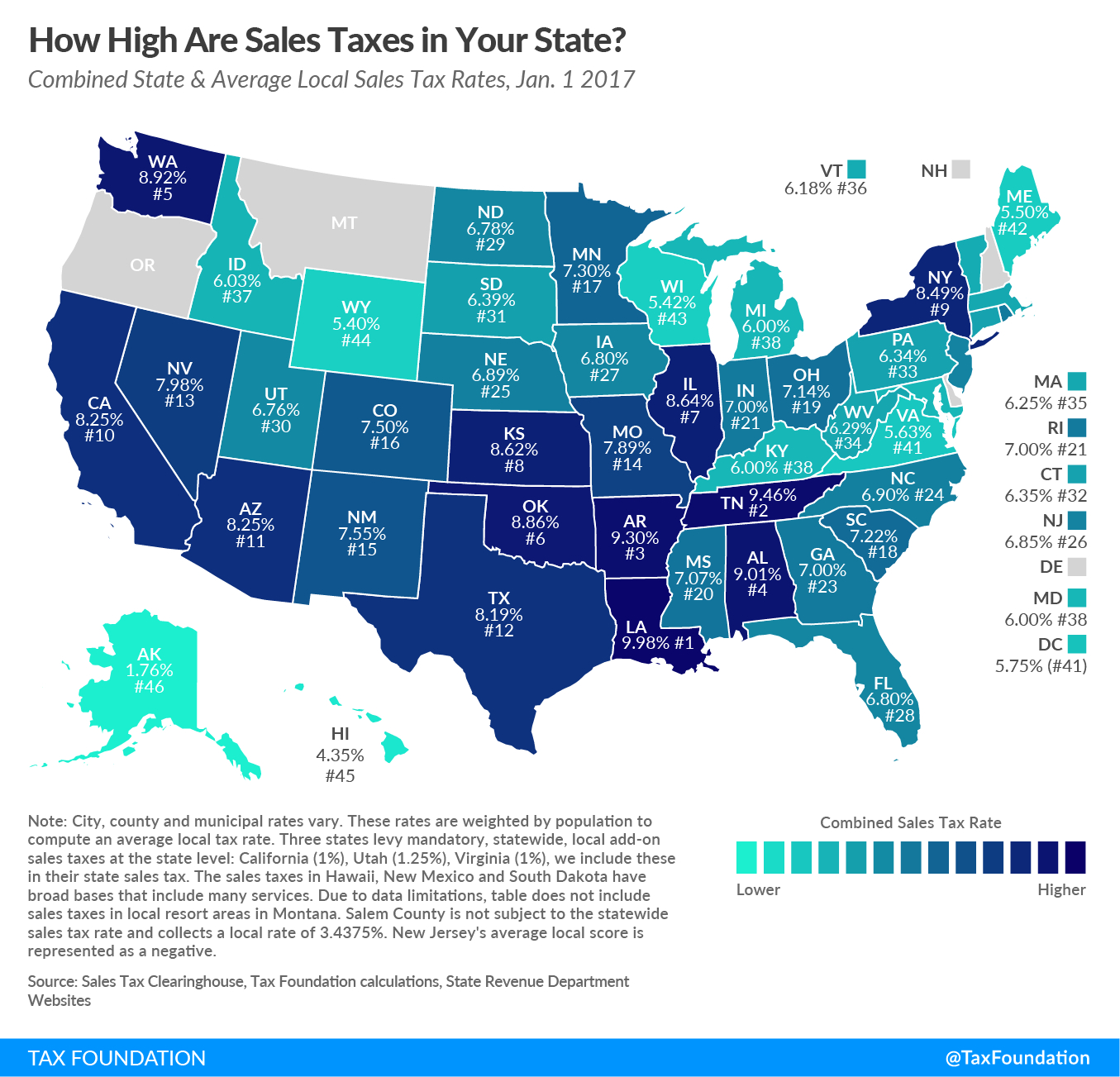 State And Local Sales Tax Rates In 2017 | Tax Foundation - Texas Sales Tax Map