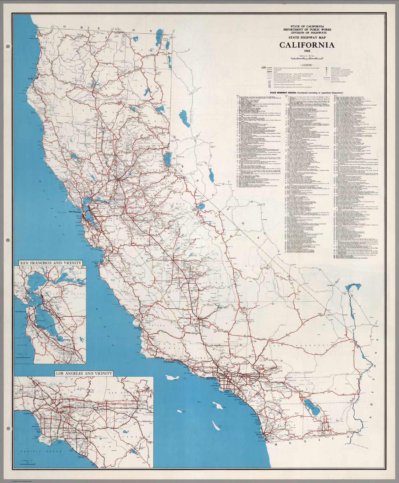 State Highway Map, California, 1960. - David Rumsey Historical Map - California Highway Map