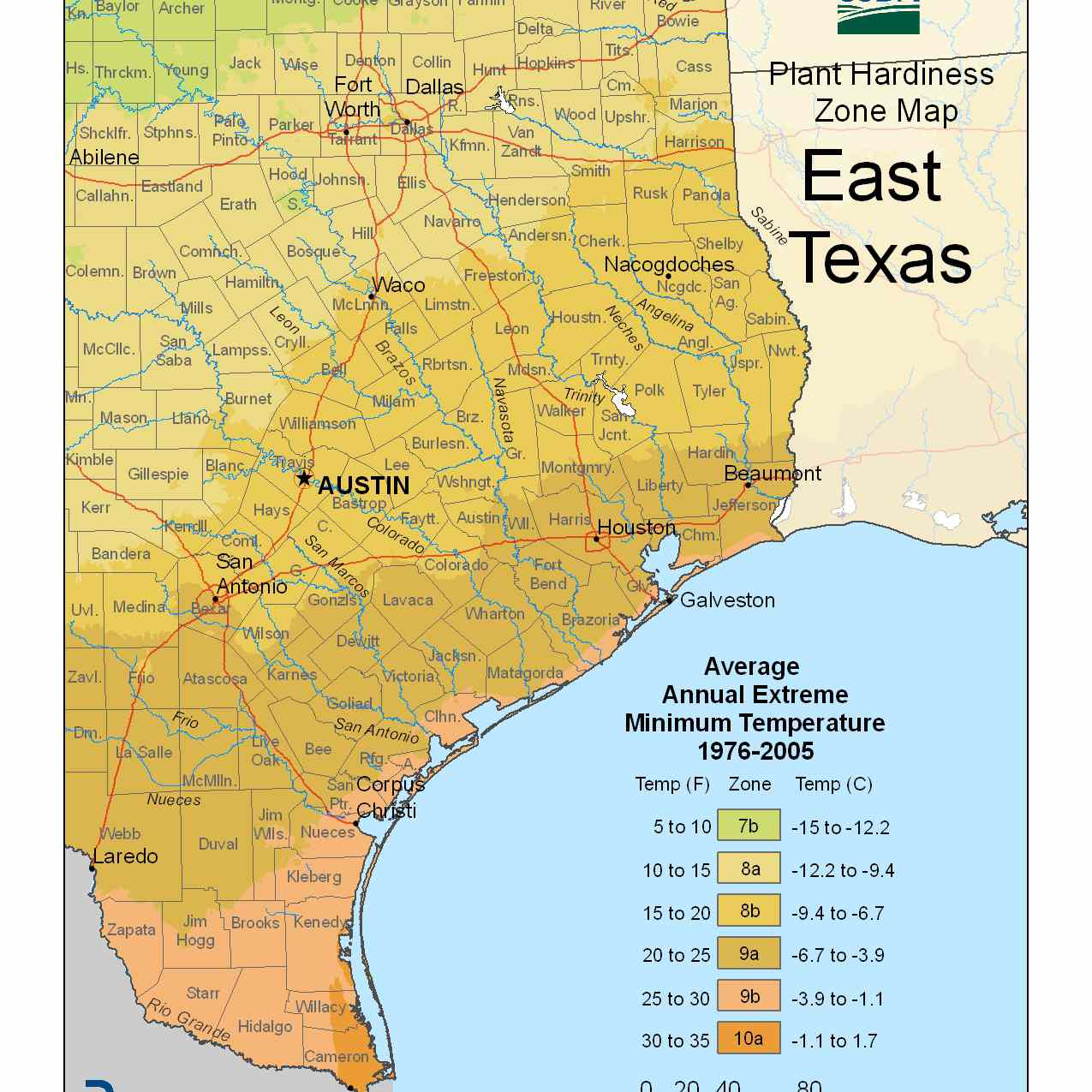 State Maps Of Usda Plant Hardiness Zones - Usda Zone Map Texas