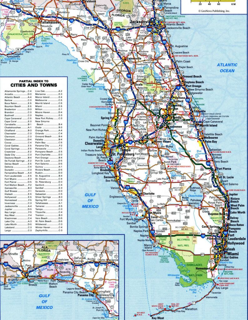 States Map With Cities. Georgia Florida Road Map - States Map With - Road Map Of Georgia And Florida