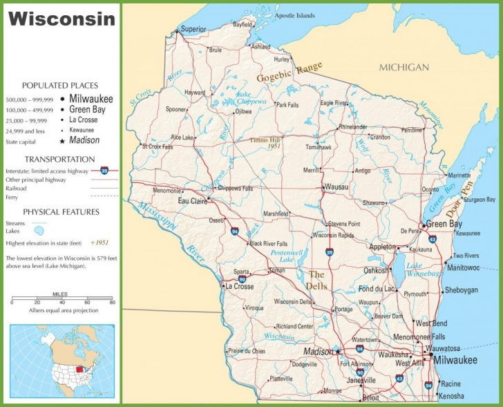 Wisconsin Road Map Printable