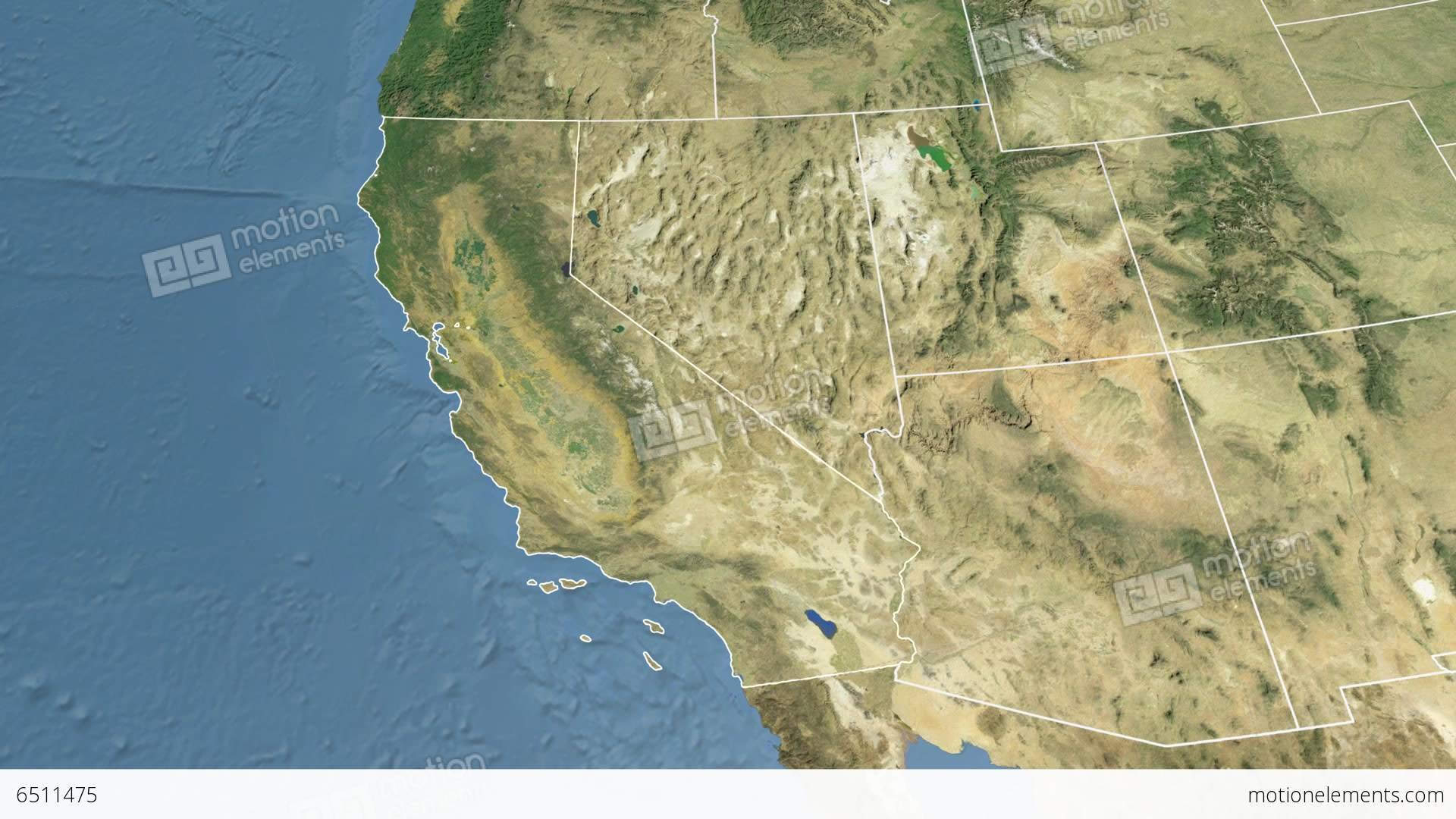 Stock Video California Map Of California Springs California - Satellite Map Of California