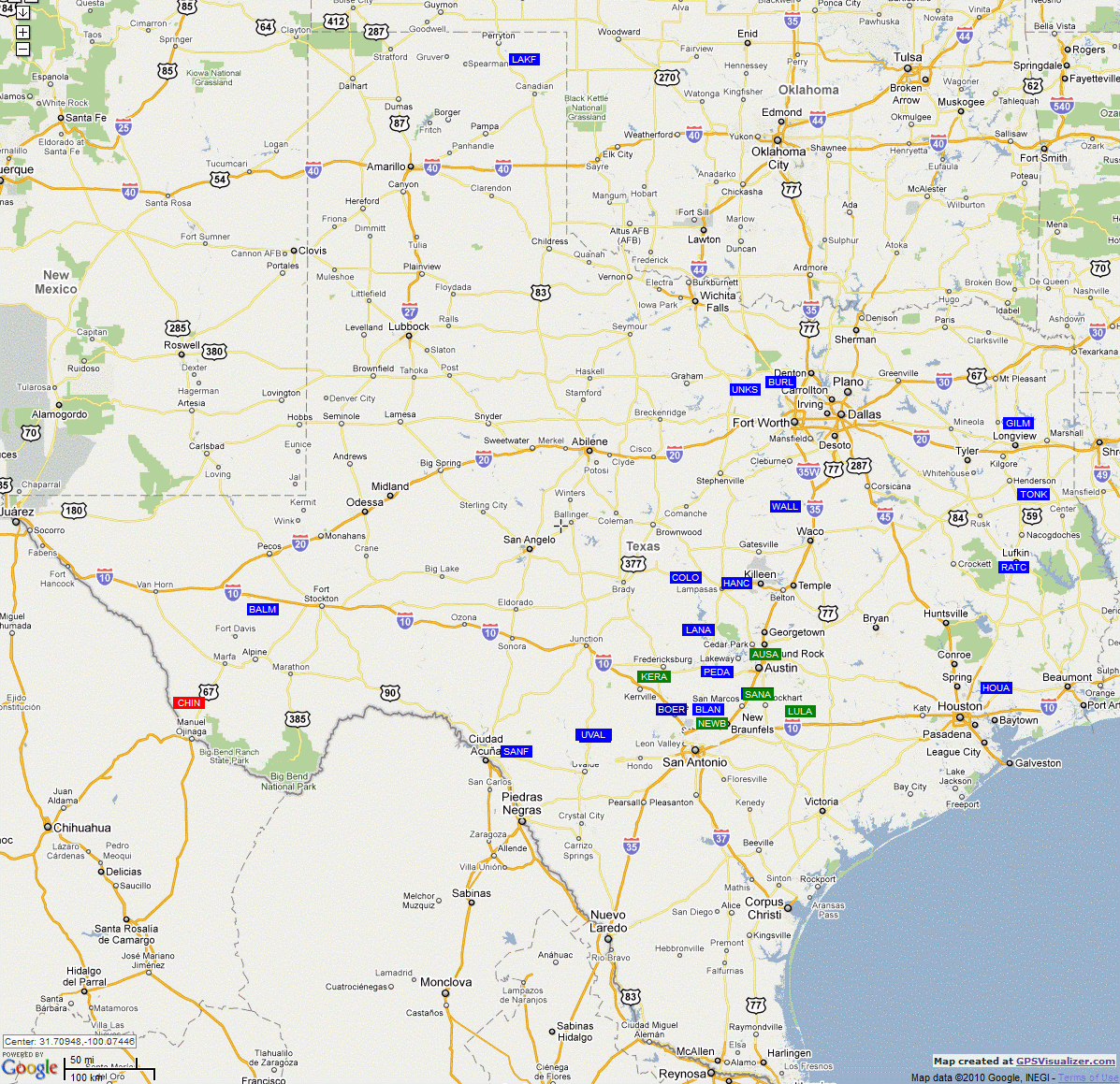 Swimmingholes Texas Swimming Holes And Hot Springs Rivers Creek - Big Spring Texas Map