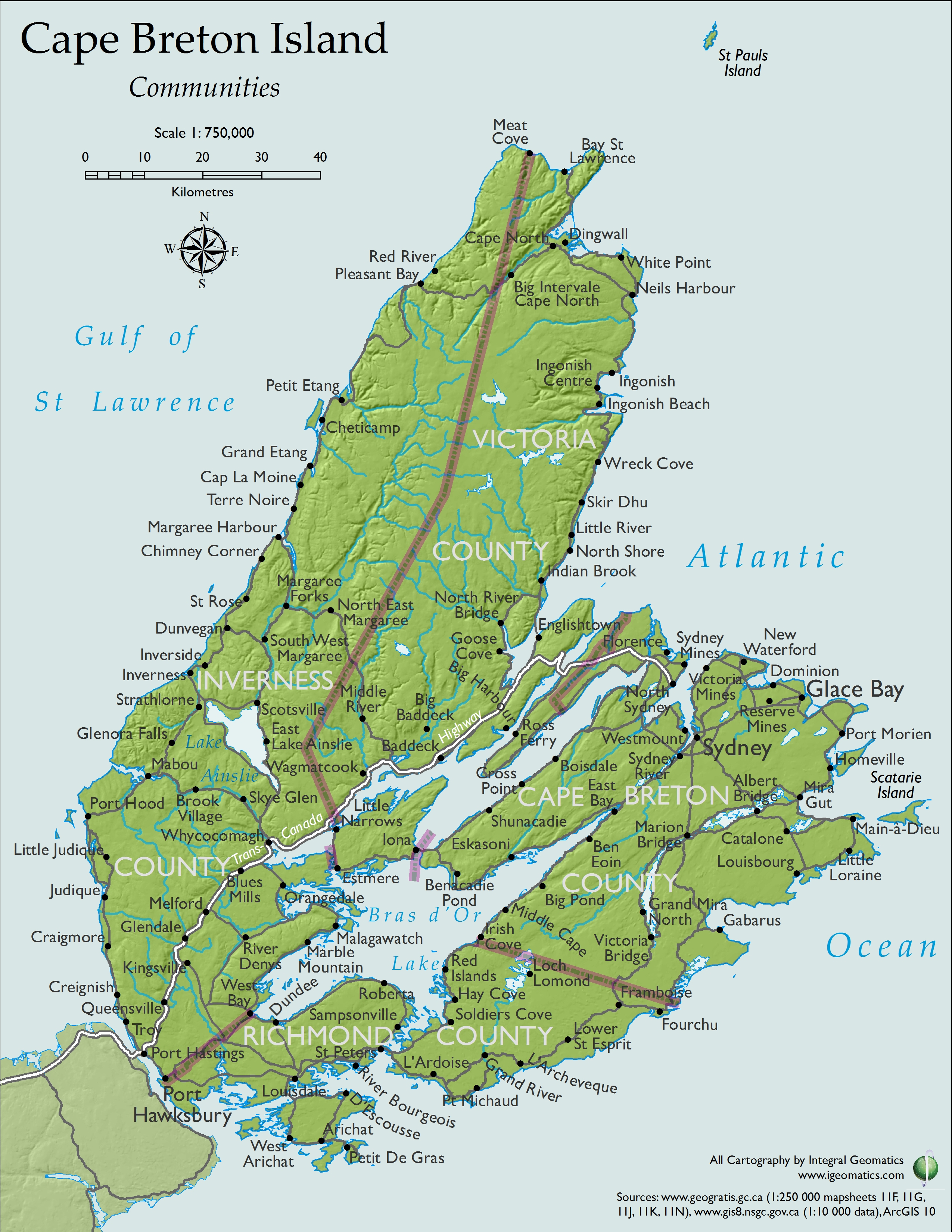 Sydney Cape Breton Island Canada Cruise Port Of Call - Printable Map Of Nova Scotia Canada