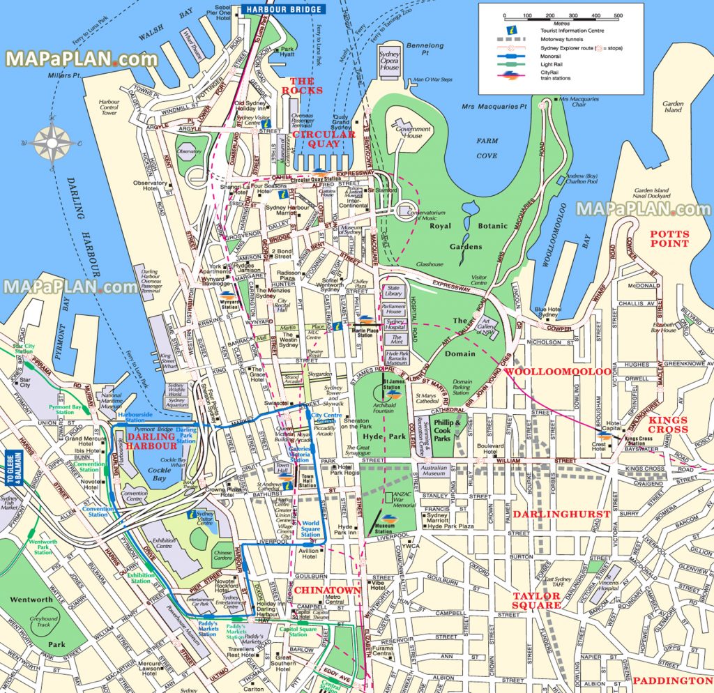 Sydney Maps Top Tourist Attractions Free Printable City Street Map ...