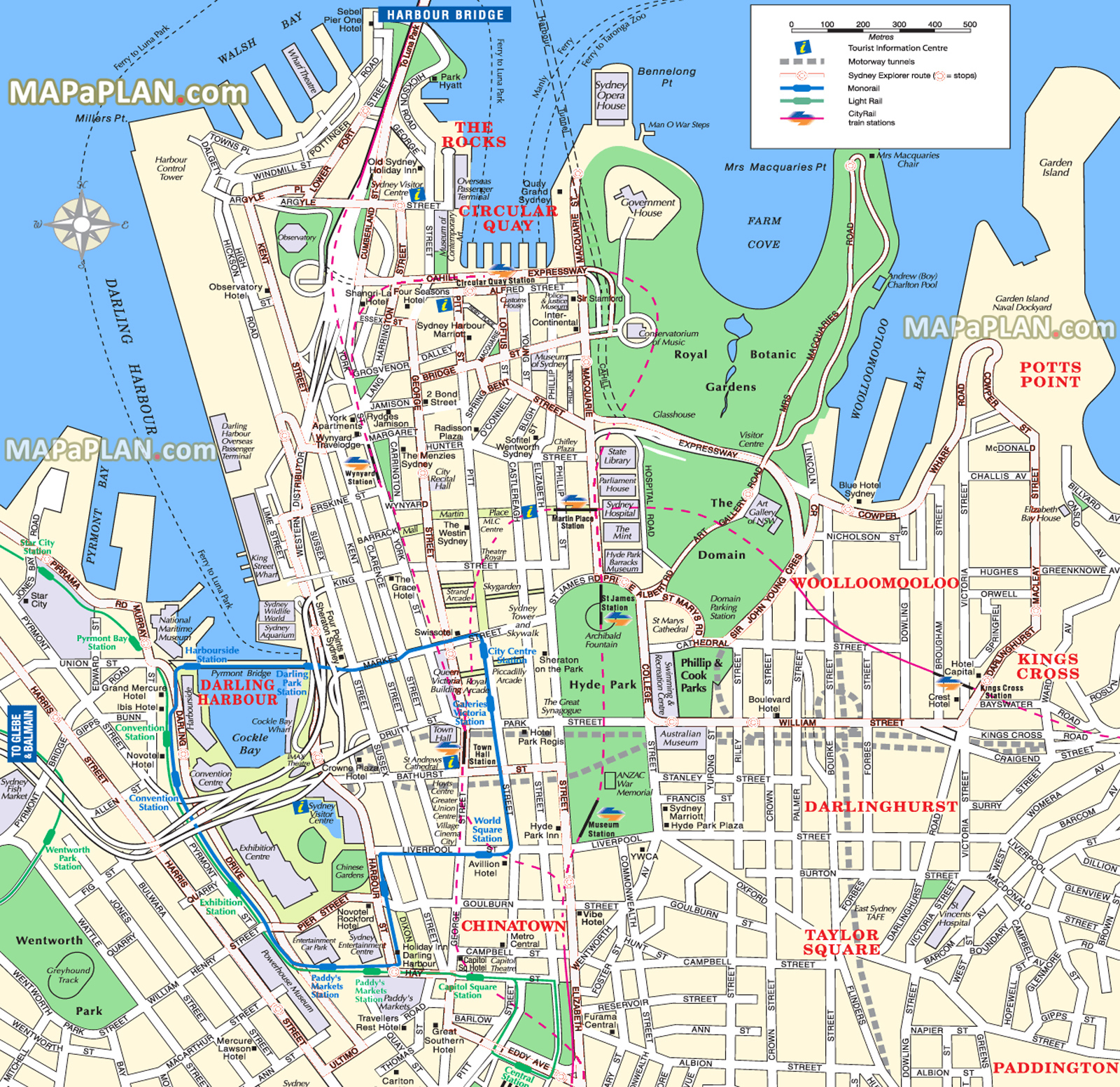 Sydney Maps Top Tourist Attractions Free Printable City Street Map - Printable Street Maps Free