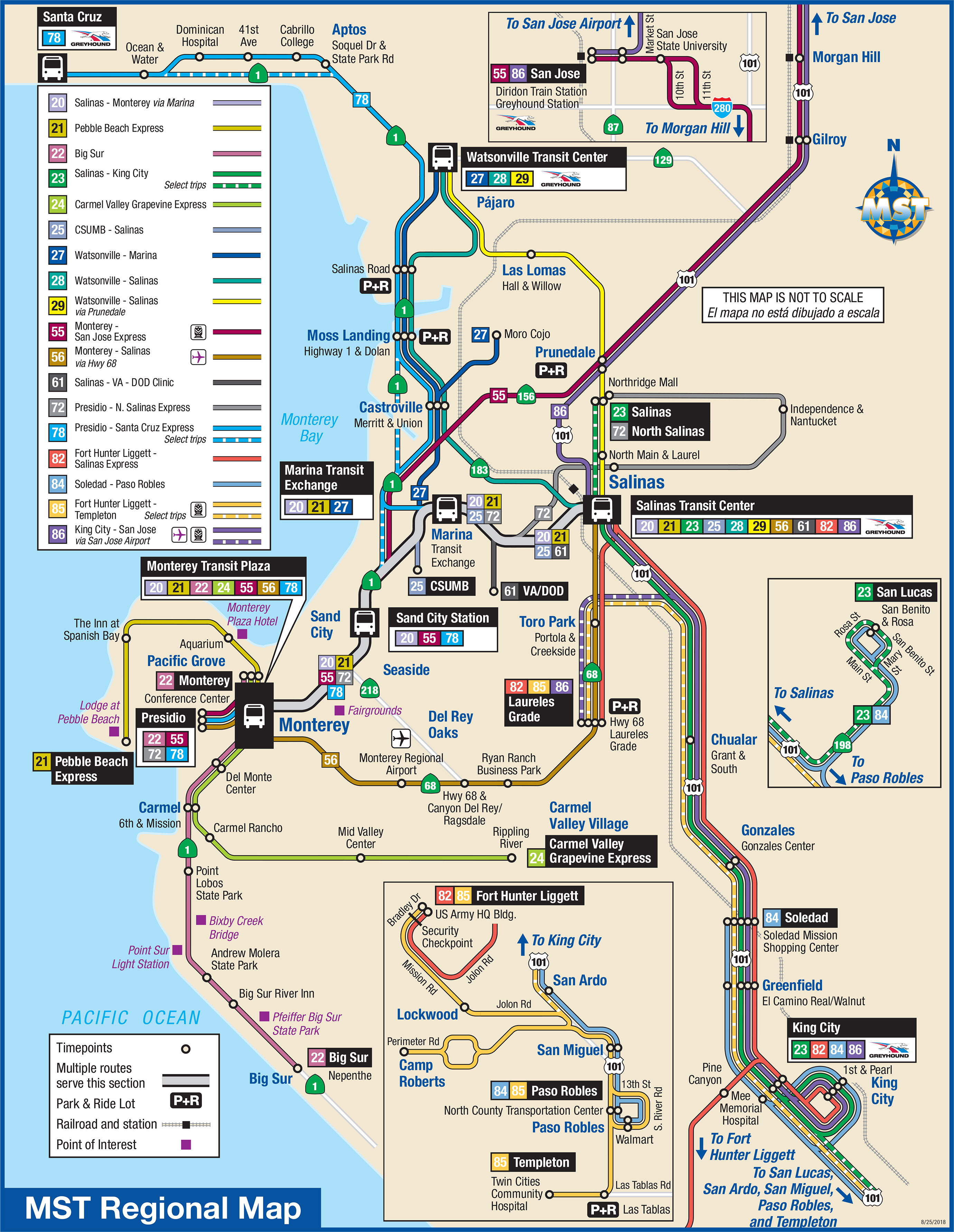 System Maps | Monterey-Salinas Transit - Seaside California Map