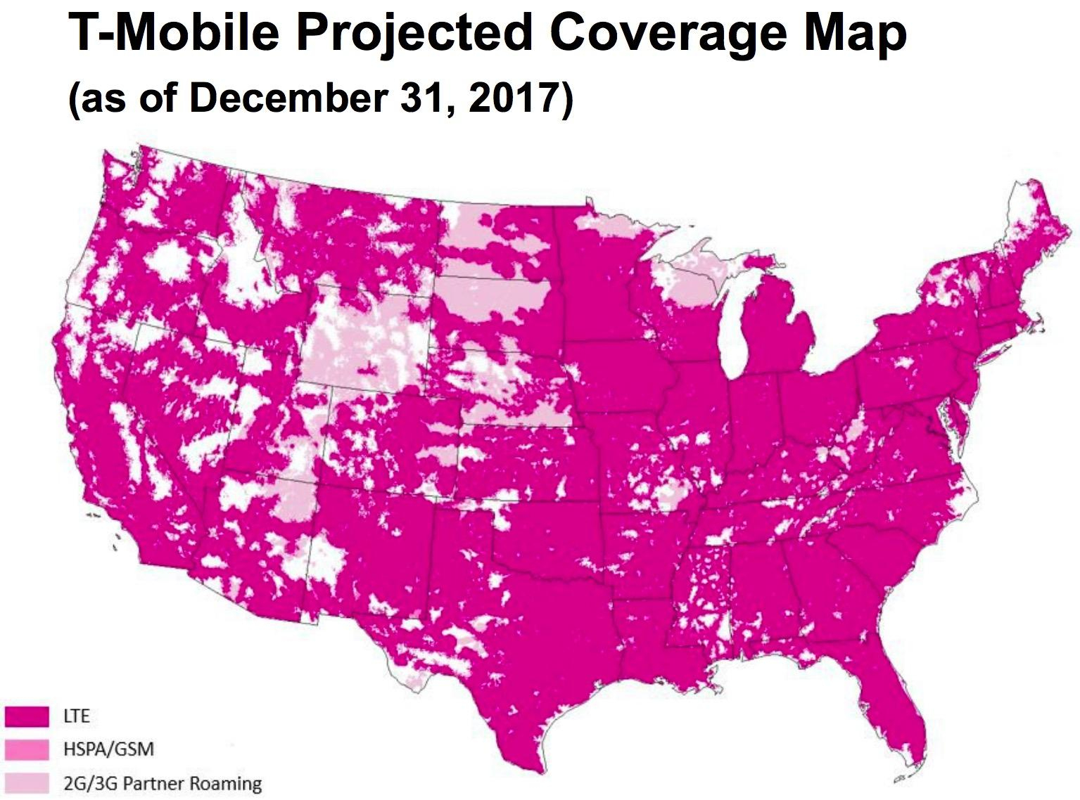 T-Mobile Projected Coverage Mapdec 31 2017 : Tmobile - T Mobile Coverage Map Texas