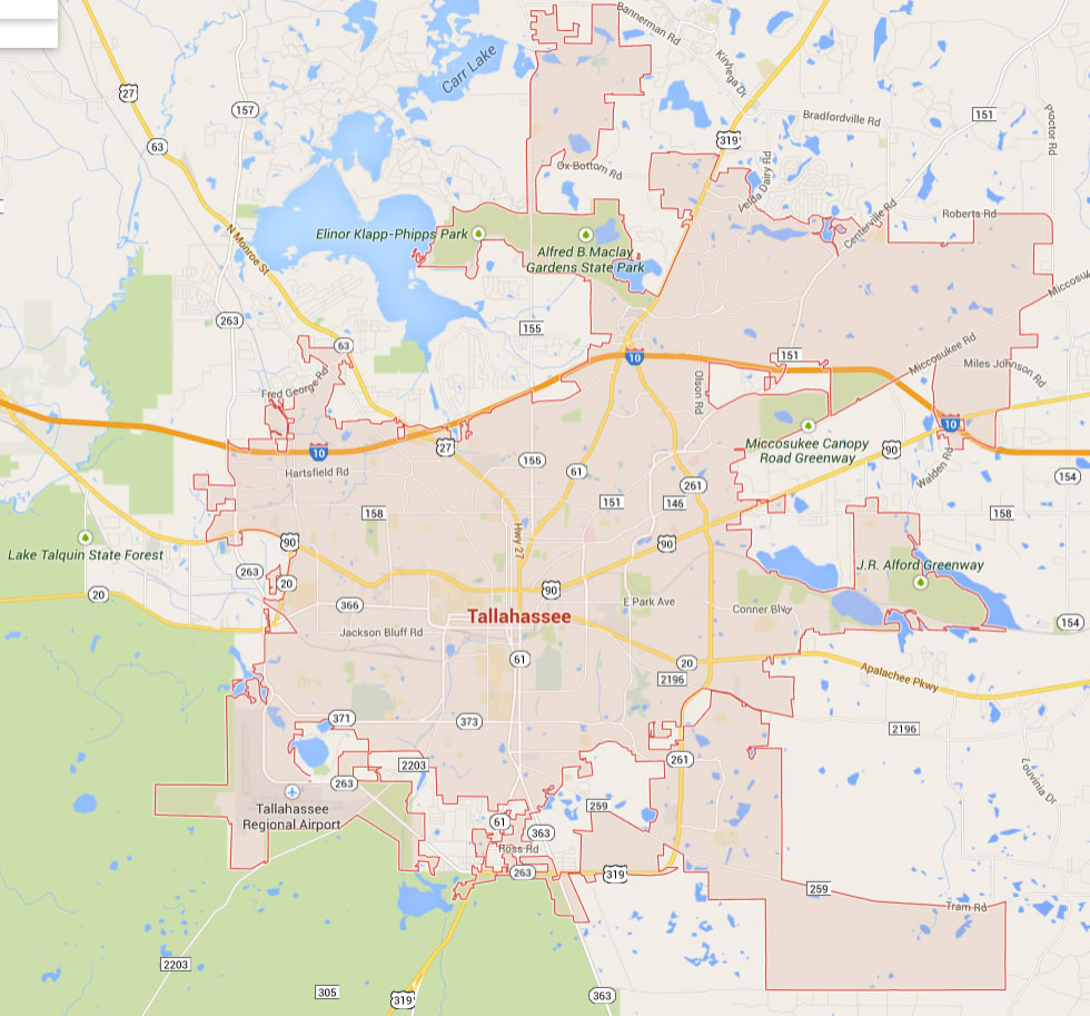 Tallahassee, Florida Map - Google Maps Tallahassee Florida