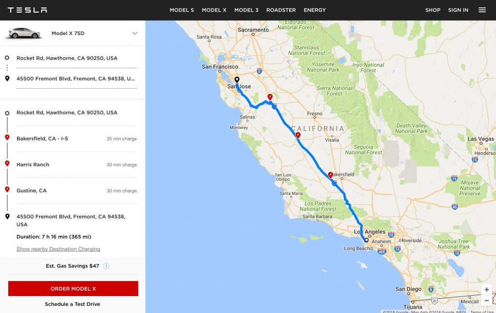 Tesla Launches "ev Trip Planner" Tool With Map Of Supercharger