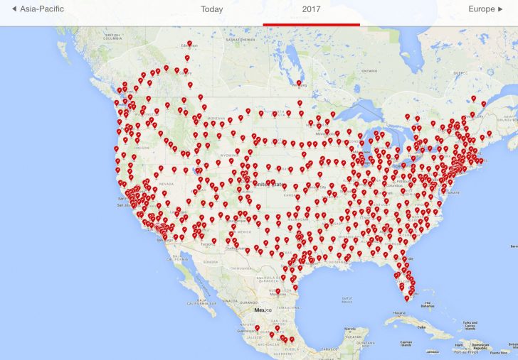 Tesla Updates Supercharger Map For 2017 Plans Cleantechnica Ev Charging Stations California Map 728x507 