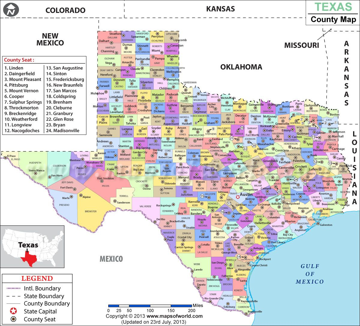 Texas County Map - Thought It Would Be Fun To Do The Texas County - State Map Of Texas Showing Cities