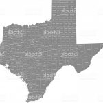 Texas County Map Vector Outline With Counties Names Labeled In Gray   Texas County Map Vector