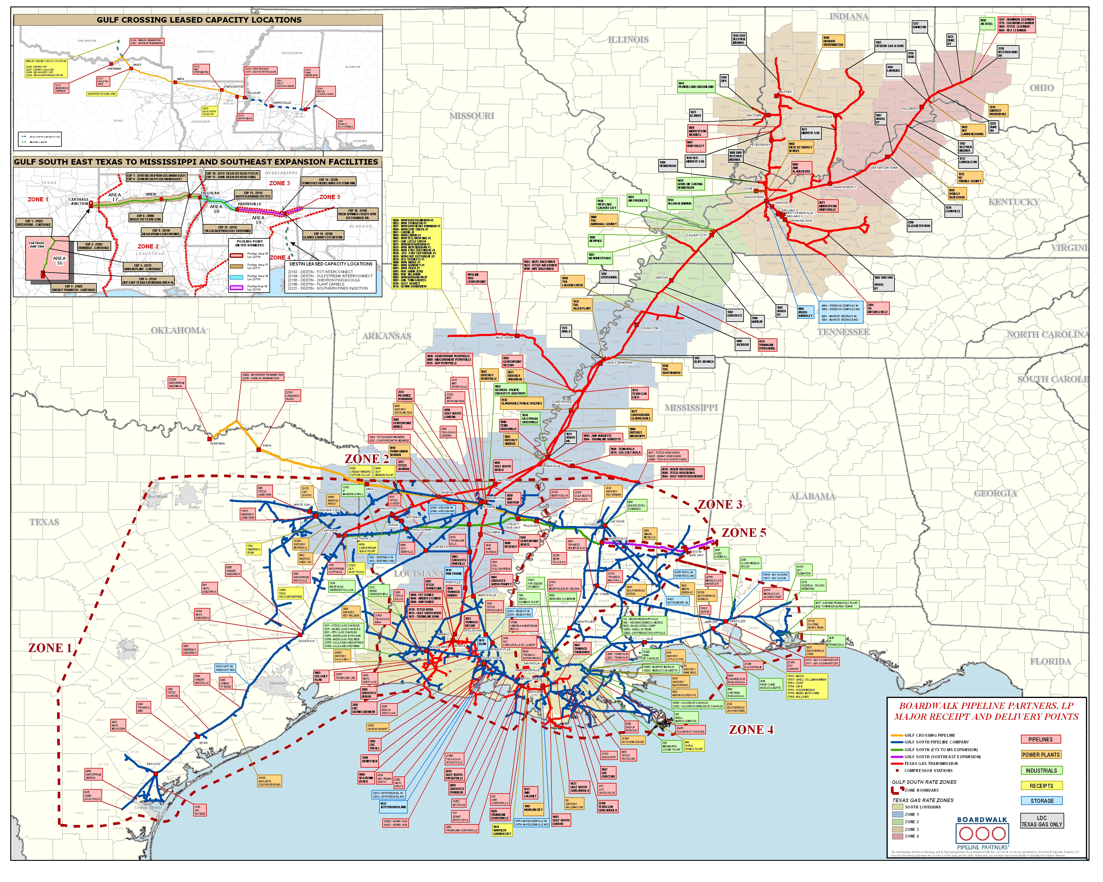 Texas Gas - Tg Boardwalk System Map - Texas Gas Pipeline Map