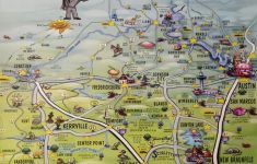 Texas Hill Country Caricature Map Poster | Texas | Pinterest - Texas Map Poster
