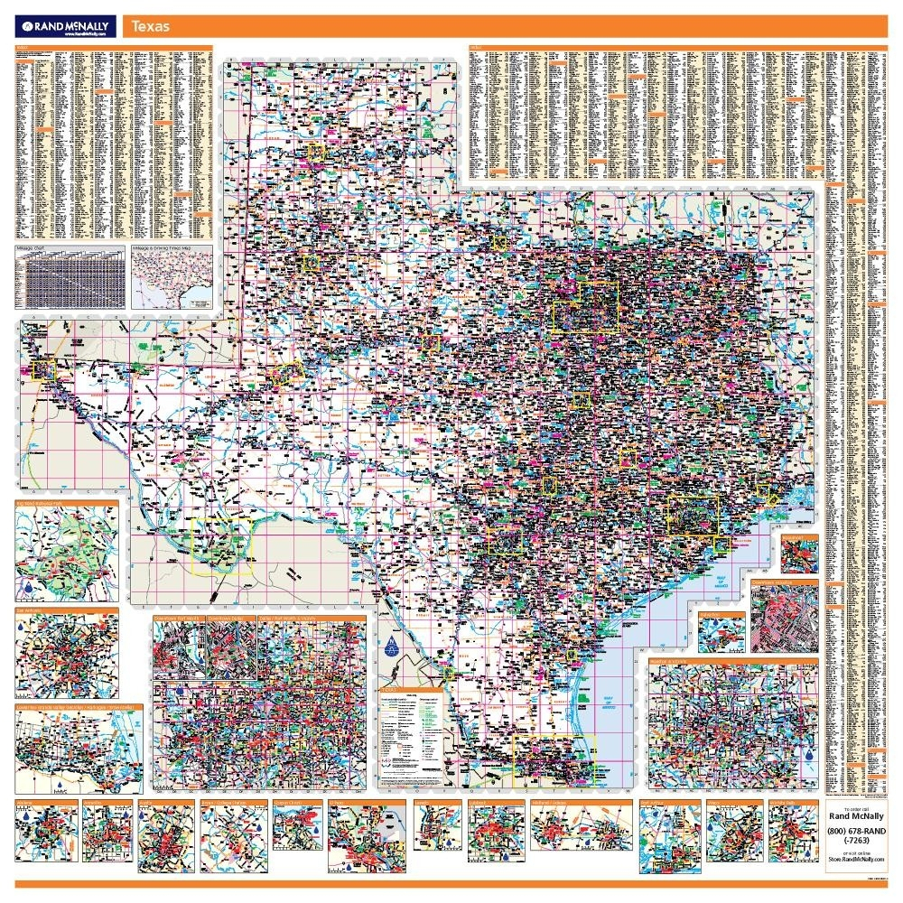 Texas Laminated State Wall Map - Texas Wall Map