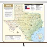 Texas Large Scale Shaded Relief Wall Map On Roller – Kappa Map Group   Large Texas Wall Map