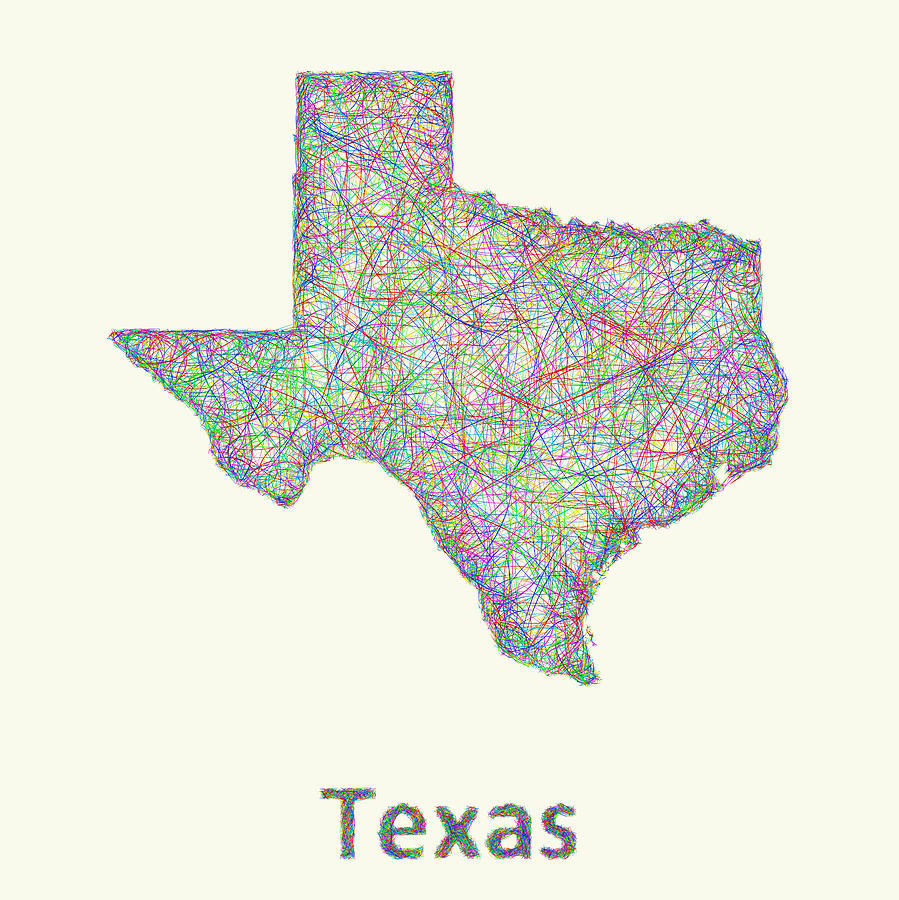 Texas Line Art Map Digital Artdavid Zydd - Texas Map Art