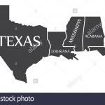 Texas   Louisiana   Mississippi   Alabama   Florida Map Labelled   Mississippi Florida Map