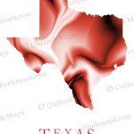 Texas Map Art | Stylish Poster   Texas Map Poster