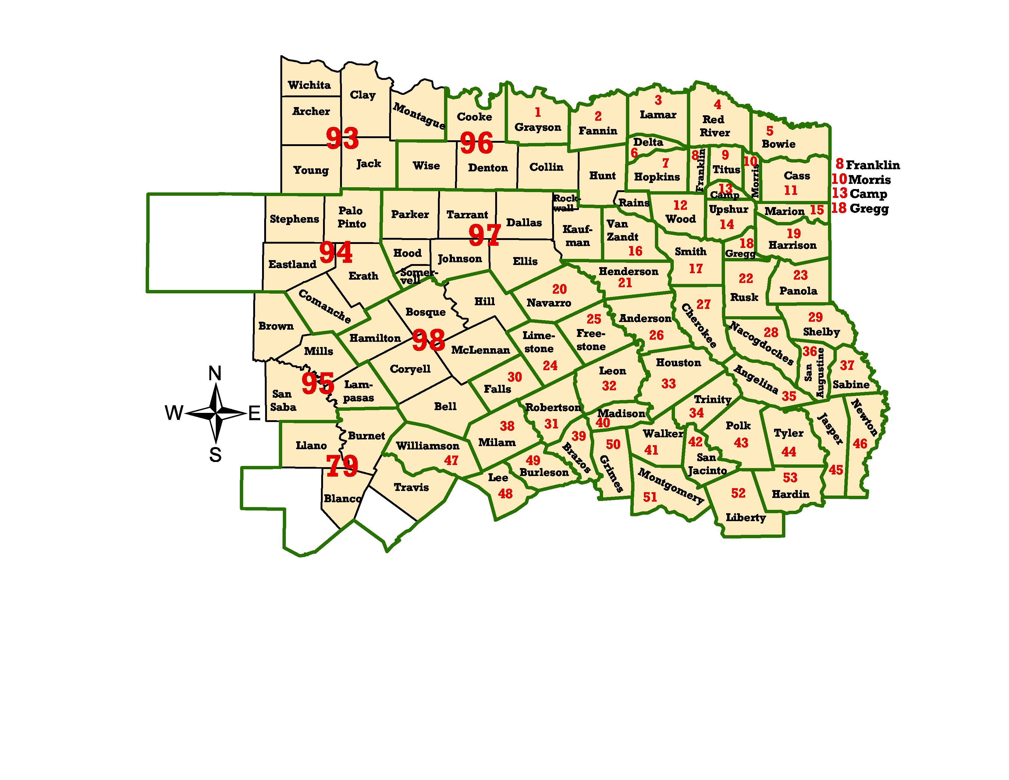 Texas Map Cities And Counties And Travel Information | Download Free - East Texas County Map