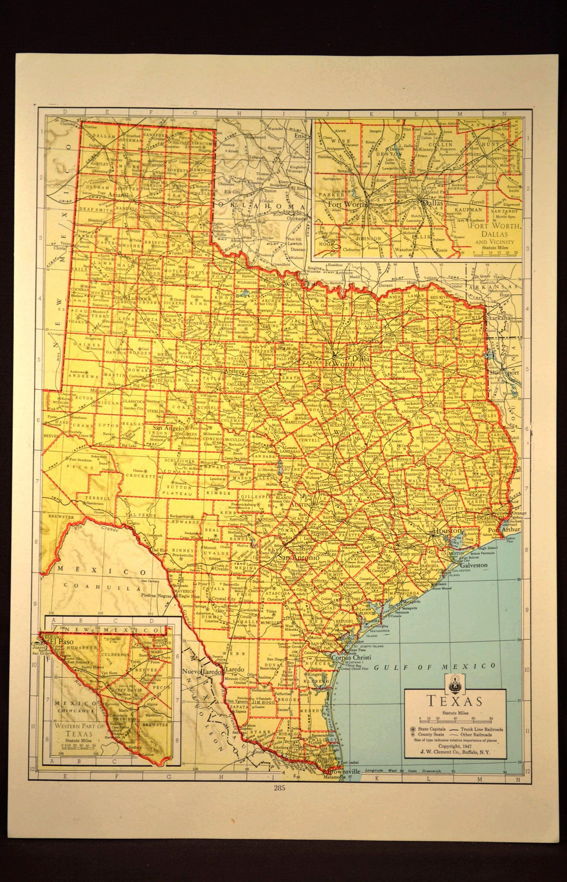 Texas Map Of Texas Wall Art Colored Colorful Yellow Vintage Gift - Texas Map Wall Decor