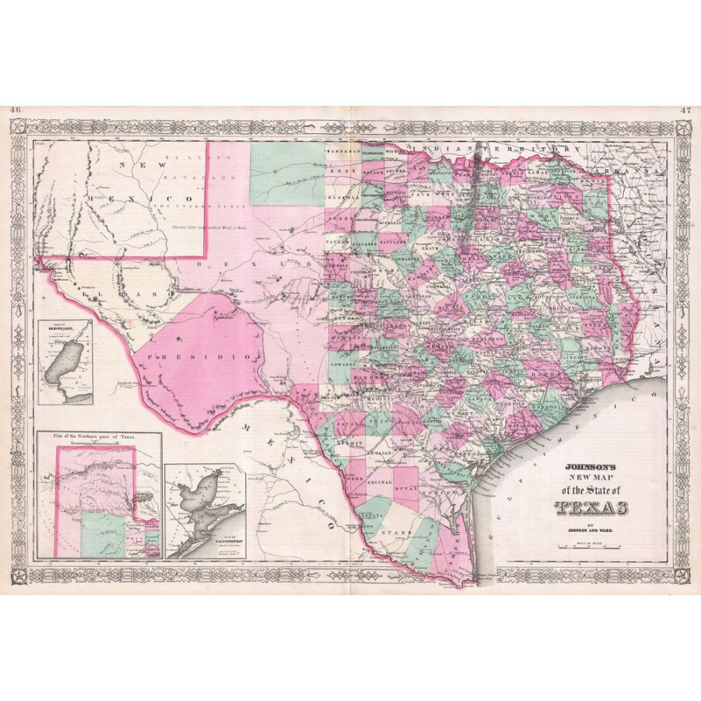 Texas Map Poster, Canvas, Print Sales - Texas Map Poster