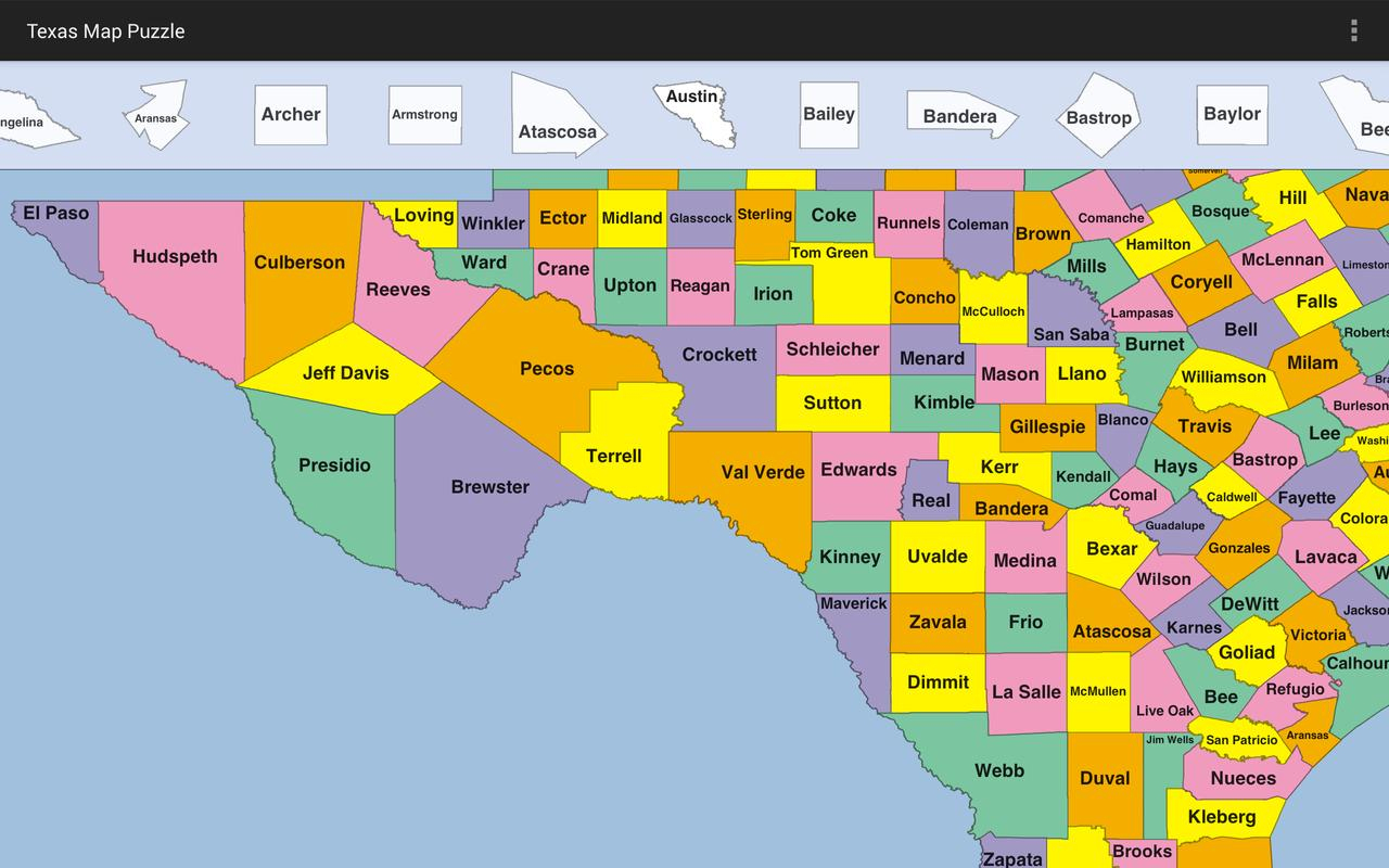 Texas Map Puzzle For Android - Apk Download - Texas Map Puzzle