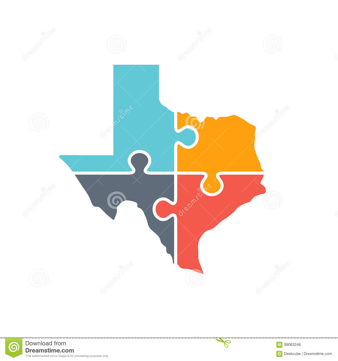 Texas Map Puzzle Logo Illustration Illustration Stock - Illustration - Texas Map Puzzle