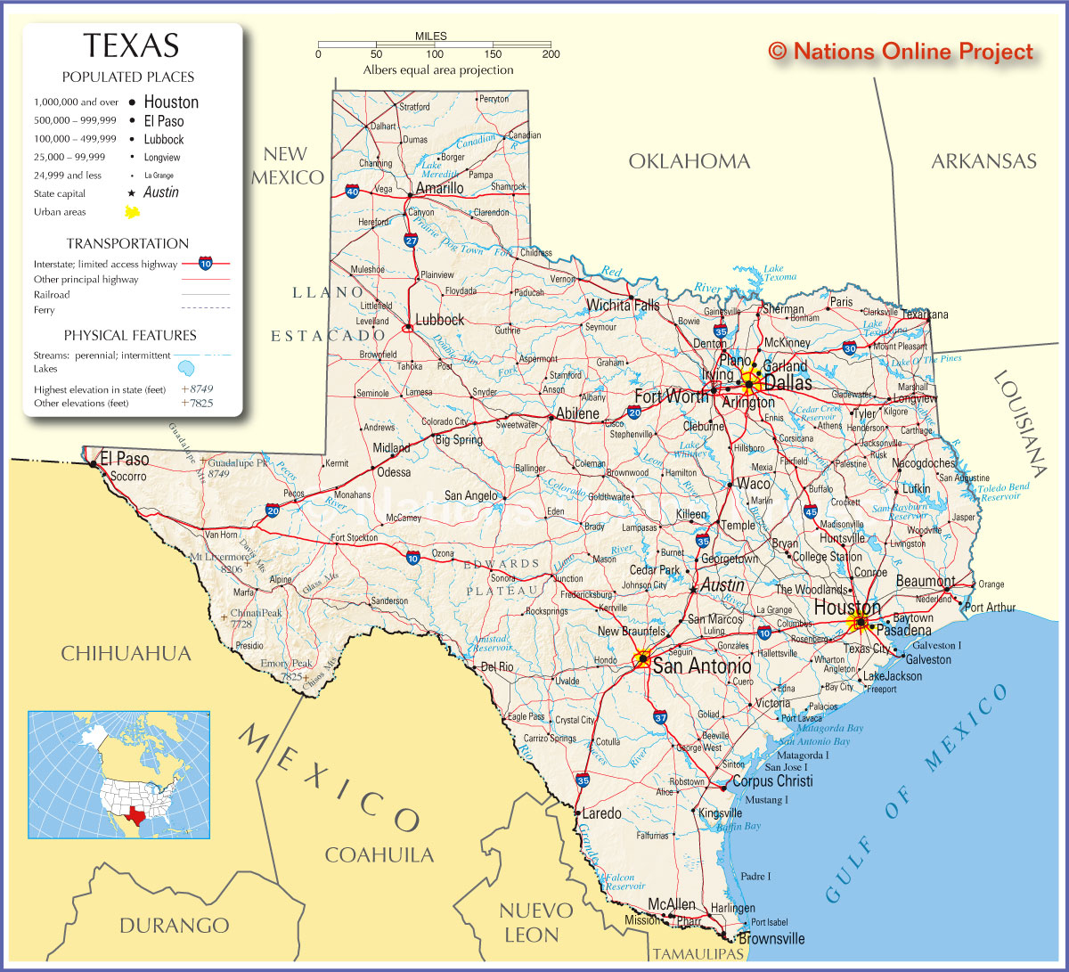 Texas Map | Travel Across The Usa - Big Spring Texas Map