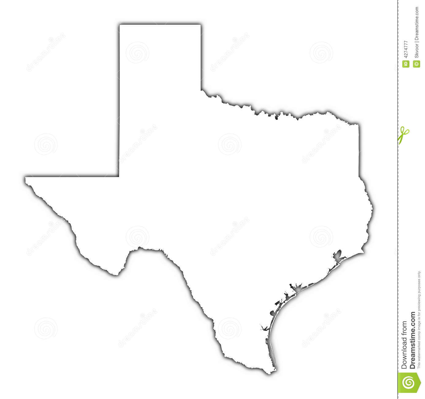 Texas Map With Shadow Stock Illustration. Illustration Of Boundaries - Free Texas Map