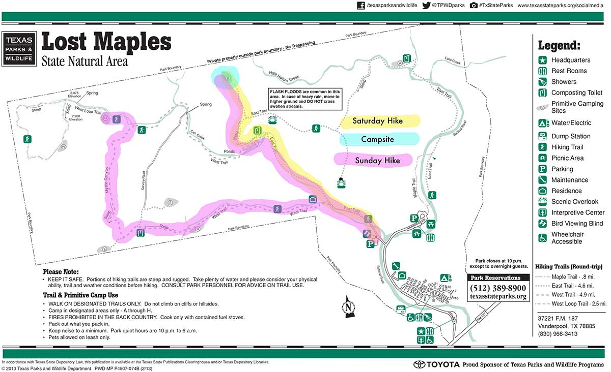 Texas Outdoors Hike Camp In Colorado Bend State Park Map - Touran - Texas State Parks Camping Map