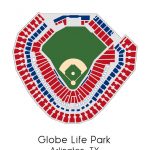 Texas Rangers Mlb Stadium Map Ballpark Map Baseball Stadium | Etsy   Texas Rangers Stadium Map