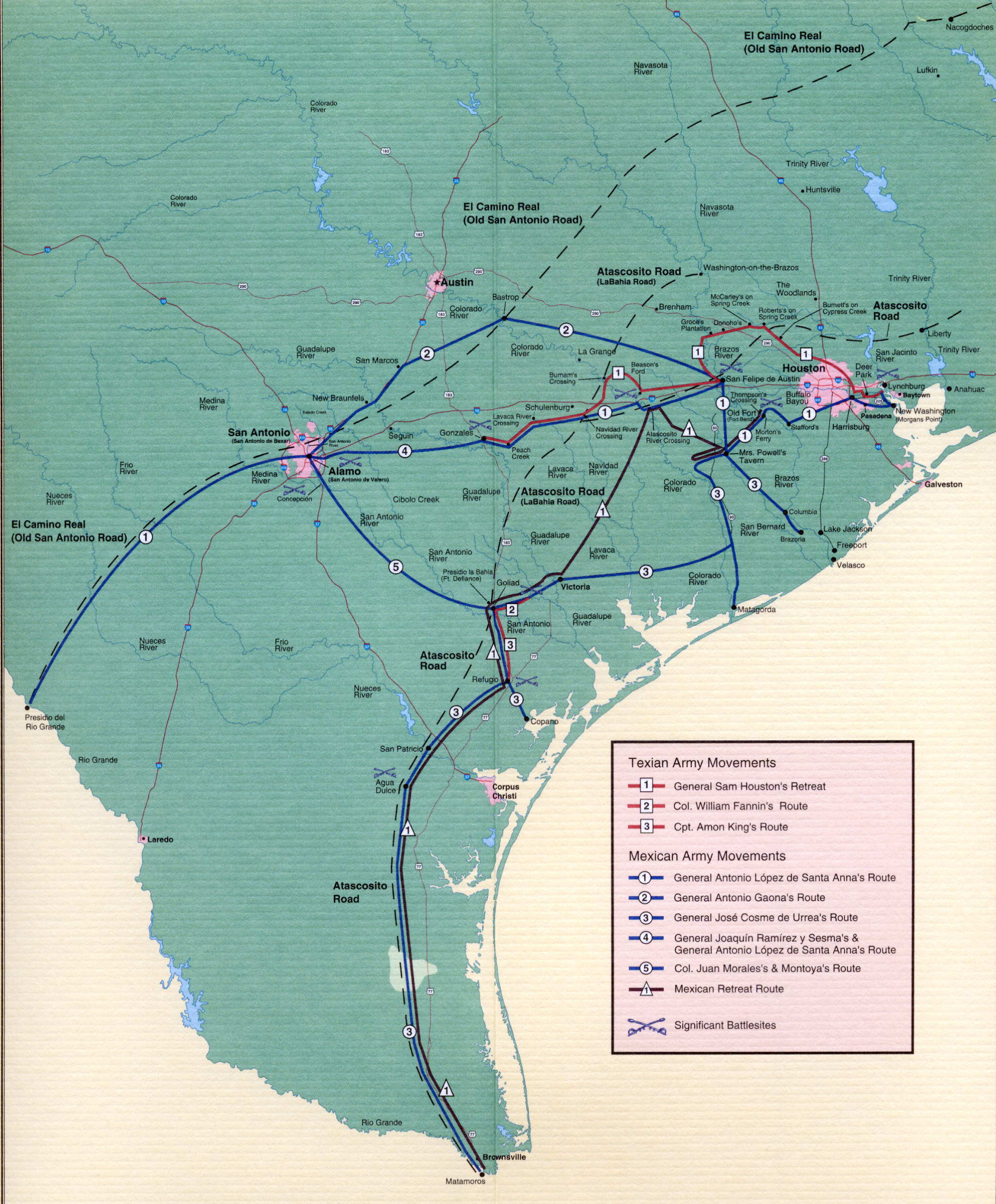 Texas Revolution Maps - Texas Map 1836