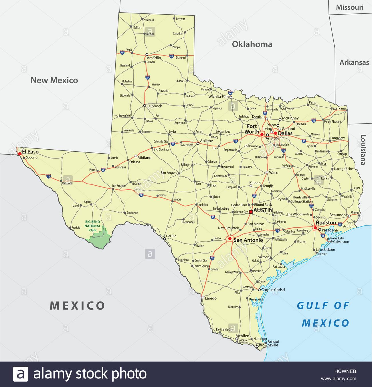 Texas Road Map Stock Vector Art &amp;amp; Illustration, Vector Image - Alice Texas Map