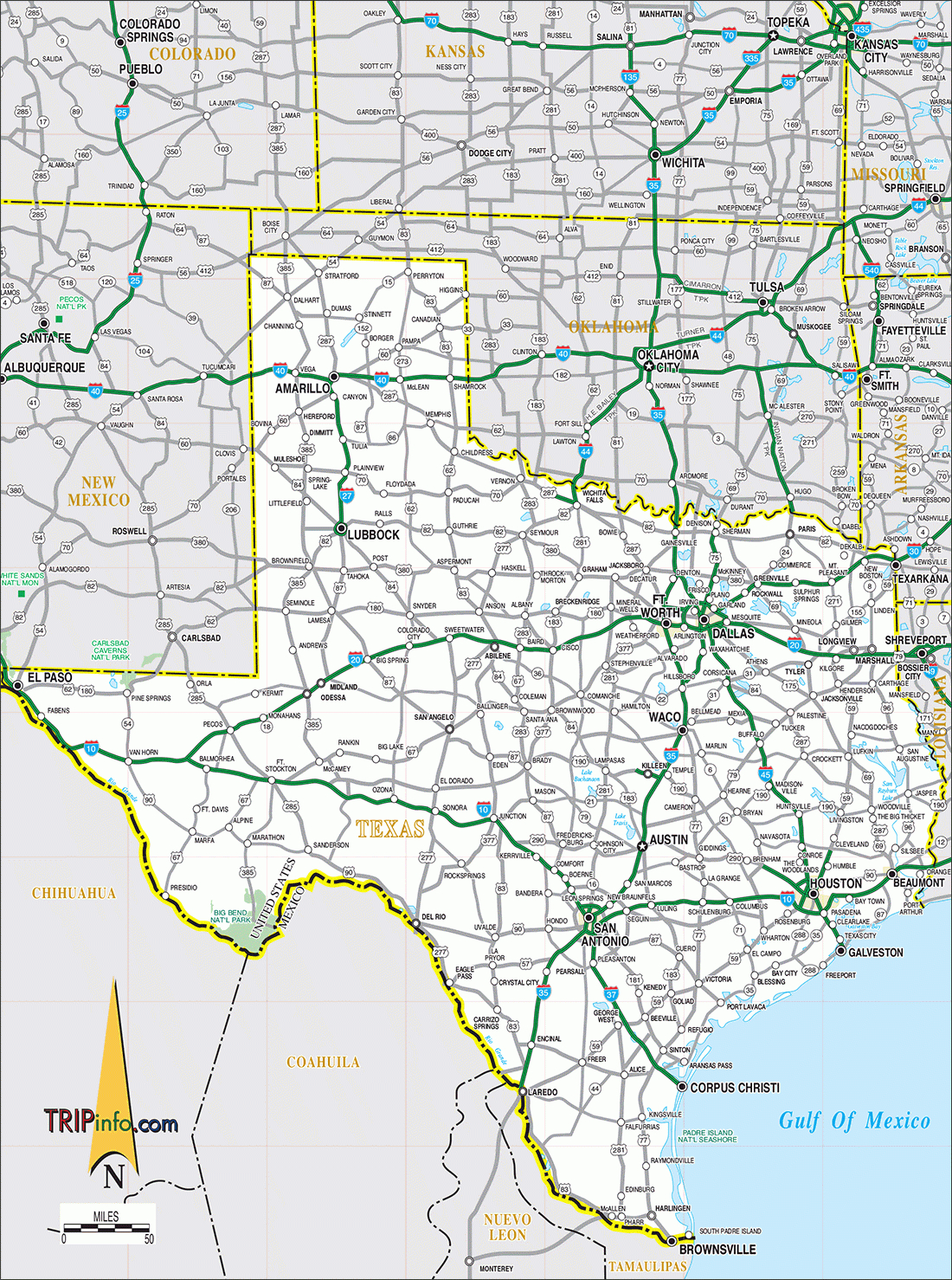 Texas Panhandle Road Map - Printable Maps