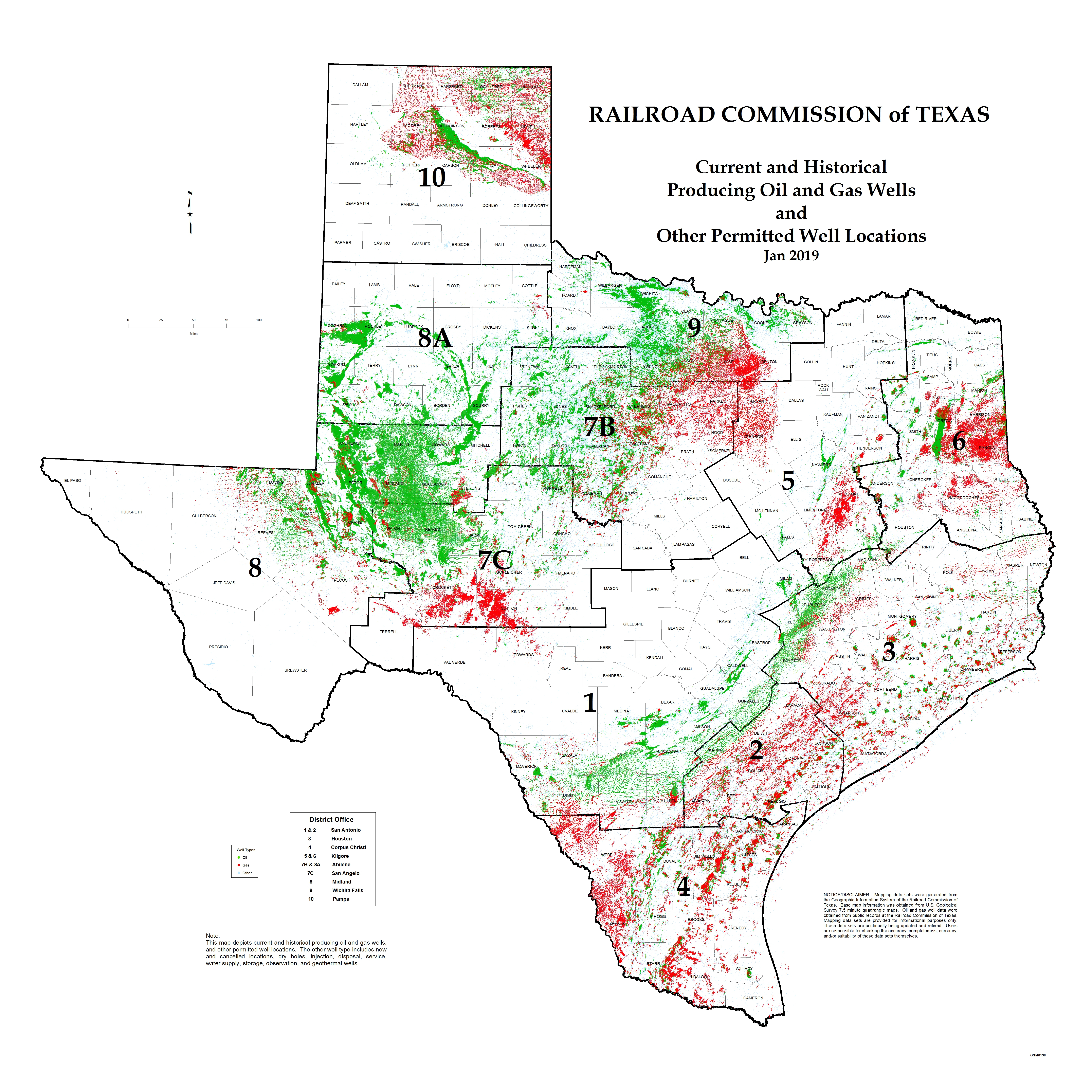 Texas Rrc - Special Map Products Available For Purchase - Texas Oil And Gas Well Map
