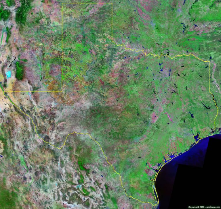 Texas Satellite Images - Landsat Color Image - Aerial Map Of Texas ...