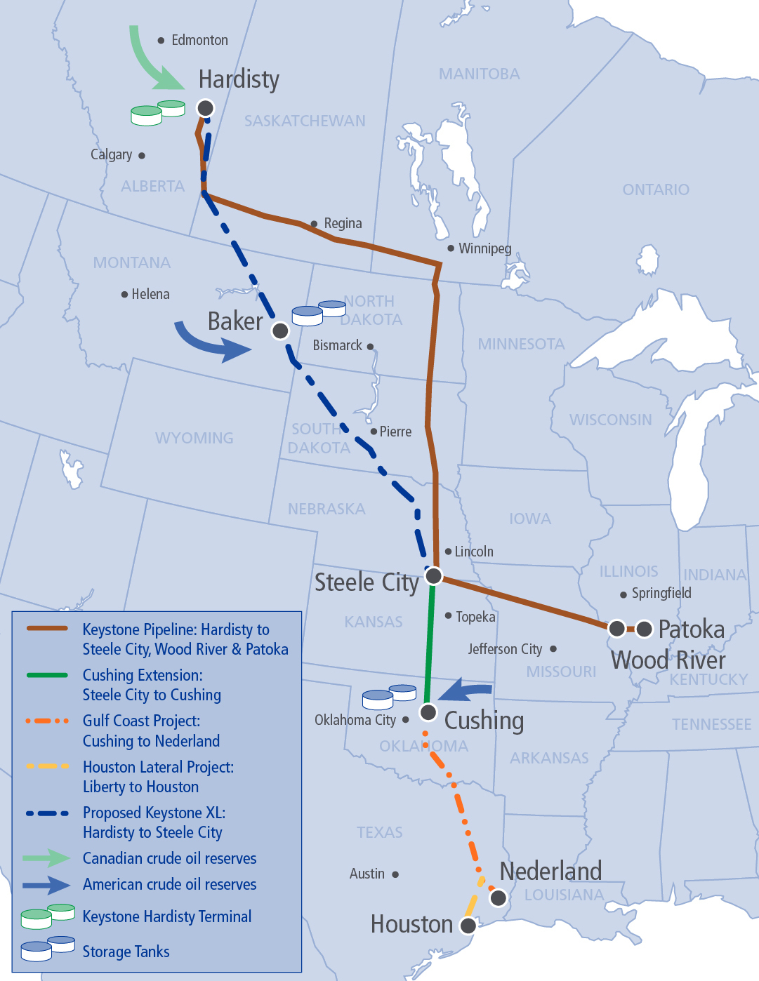 Texas Segment Of Keystone Xl Pipeline Starts Flowing - The Texas - Texas Pipeline Map