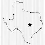 Texas Star Shower Curtain, Usa State Map With Barbed Wire Pattern   Texas Map Shower Curtain
