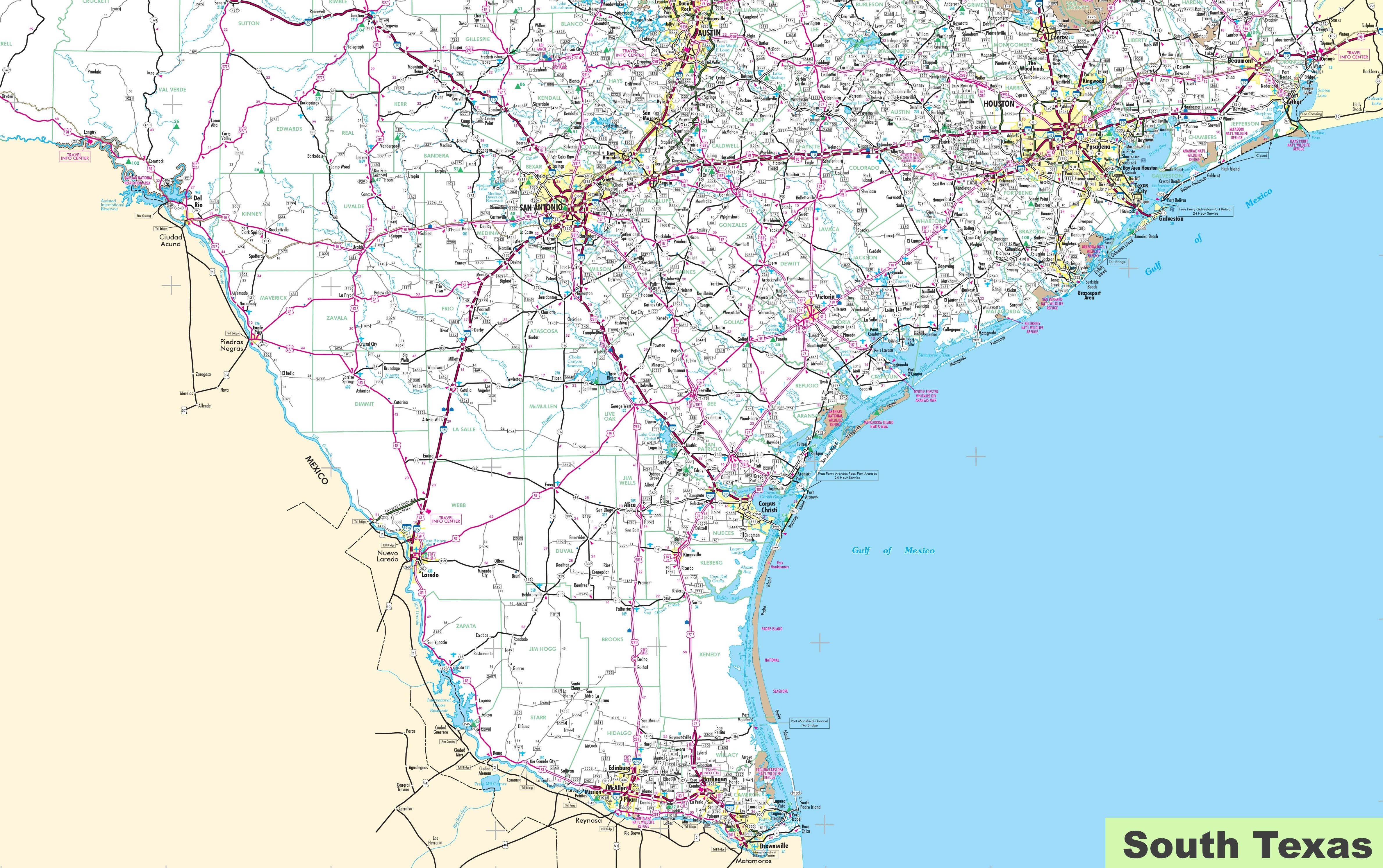 Texas State Maps | Usa | Maps Of Texas (Tx) - South Texas Road Map