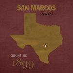 Texas State University Bobcats San Marcos College Town State Map   Texas Map Pillow