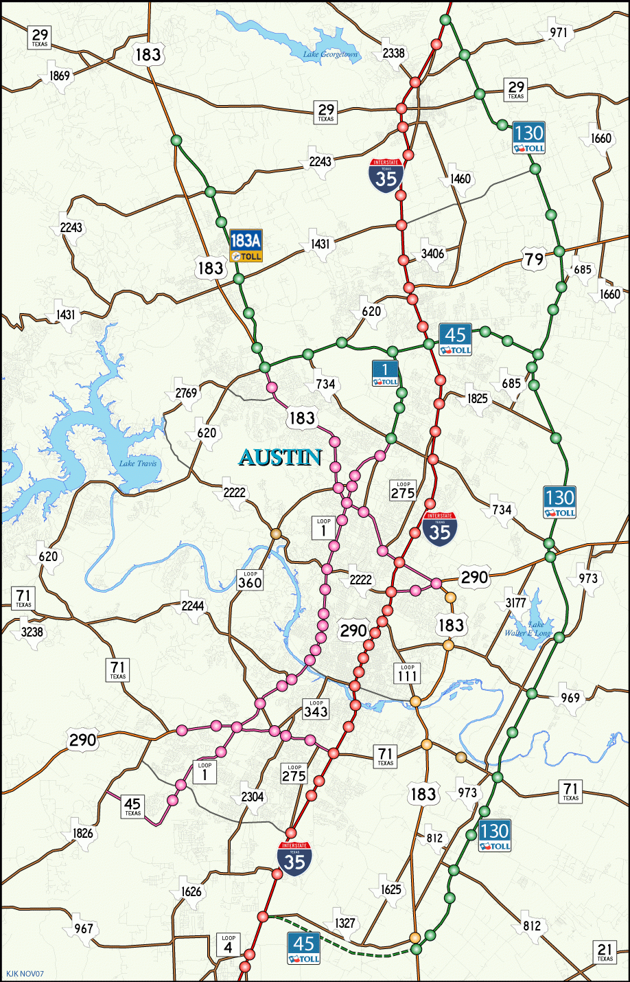 Texas Toll 130 - Aaroads - Texas Highways - Texas Highway 183 Map
