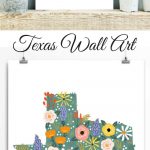 Texas Wall Art   Texas Map Artwork
