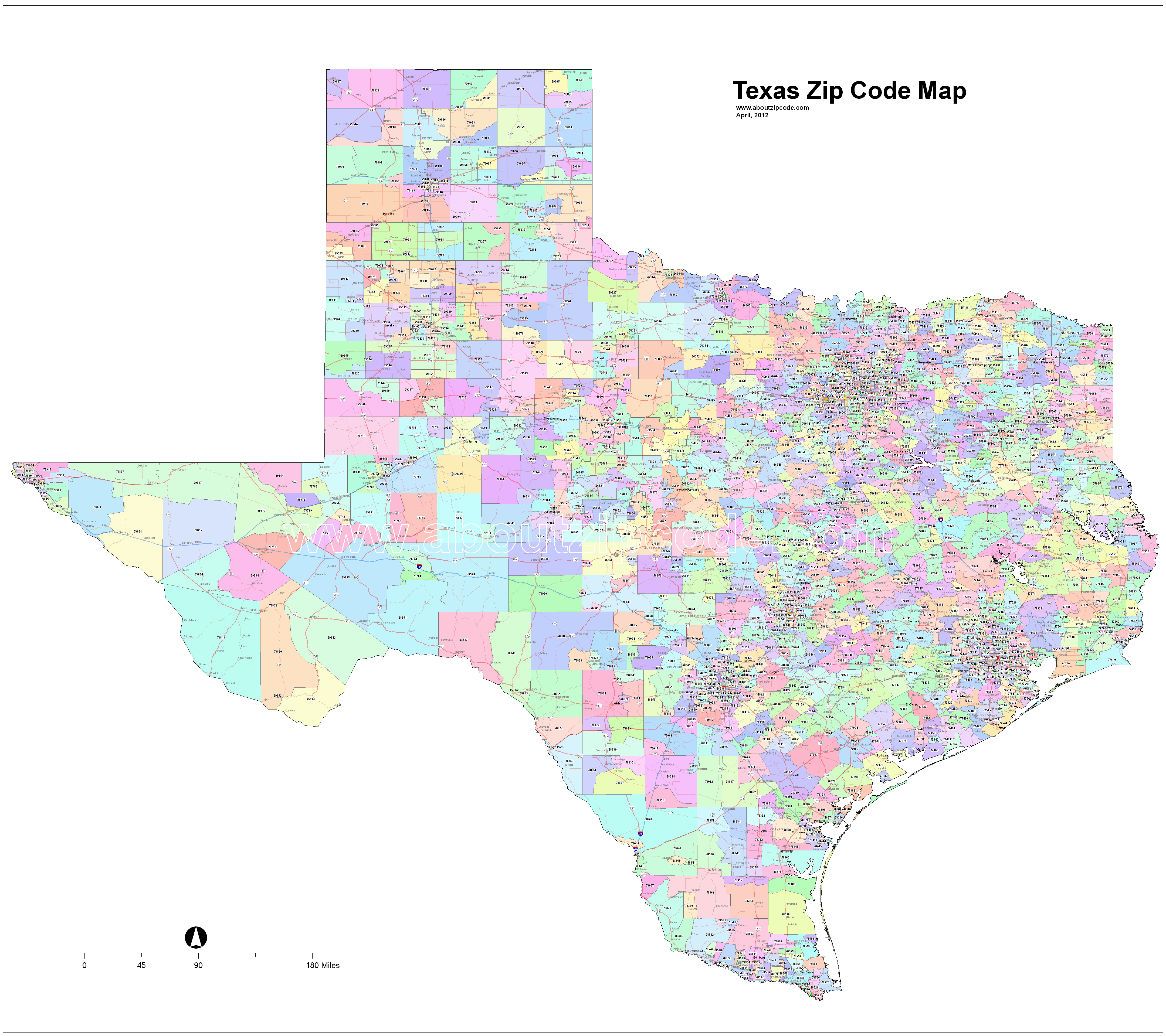 Texas Zip Code Maps - Free Texas Zip Code Maps - Atlanta Texas Map