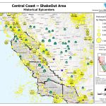 The Great California Shakeout   Central Coast Area   Usgs California Nevada Earthquake Map