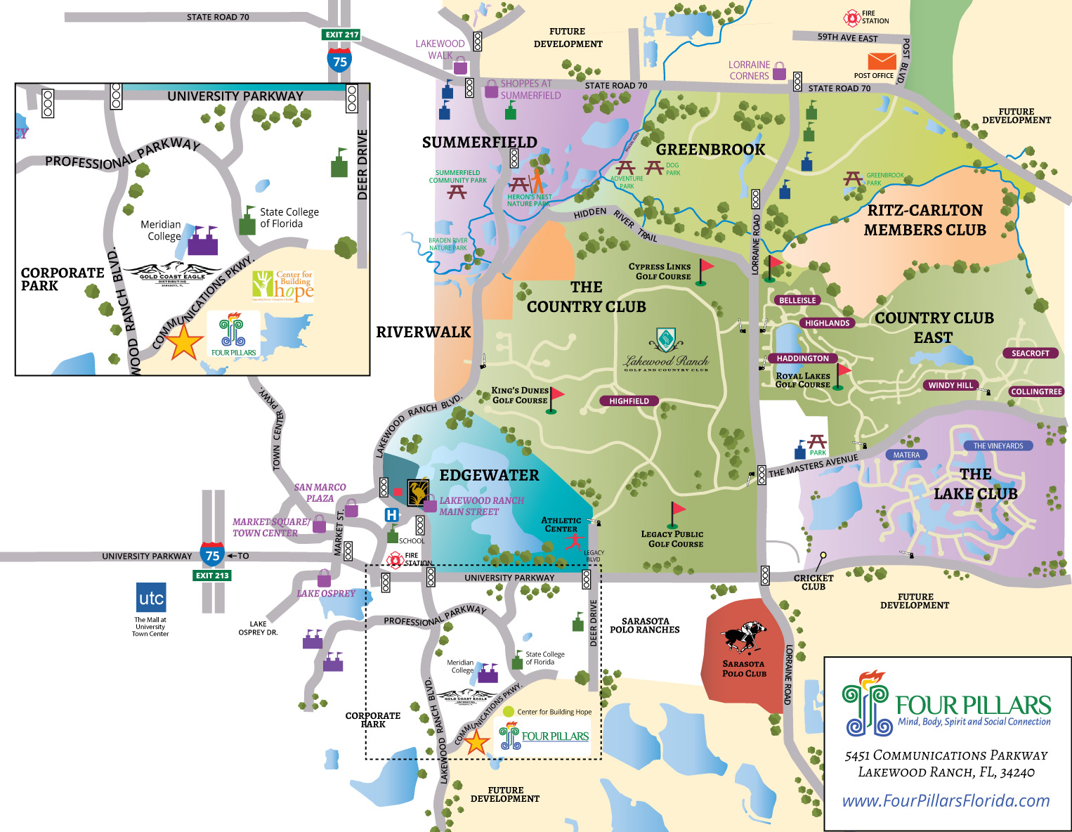 The Retreat Center Property - Four Pillars - Lakewood Ranch Map Florida