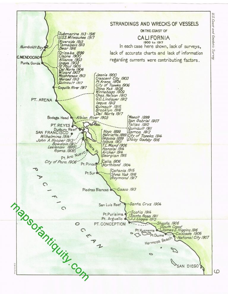 Texas Shipwrecks Map