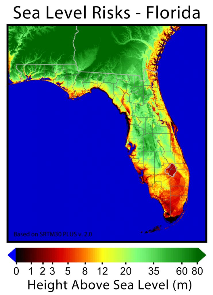 The Threats Are Biggest To - Florida Elevation Map Above Sea Level ...